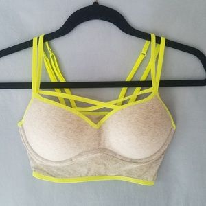 Strappy Front Push Up Sport Bra